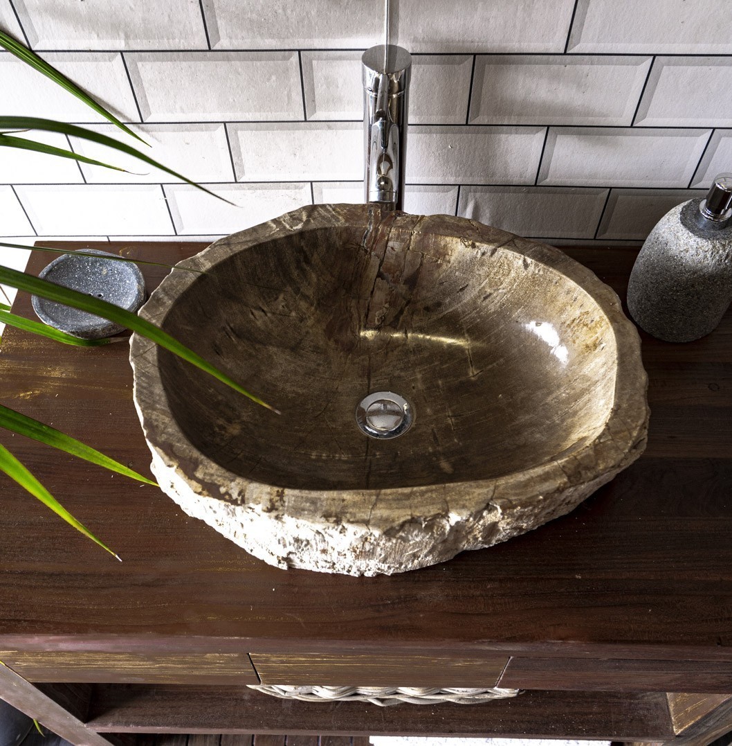 Petrified Wood Sink No. 105 - 50 x 39 x 15cm