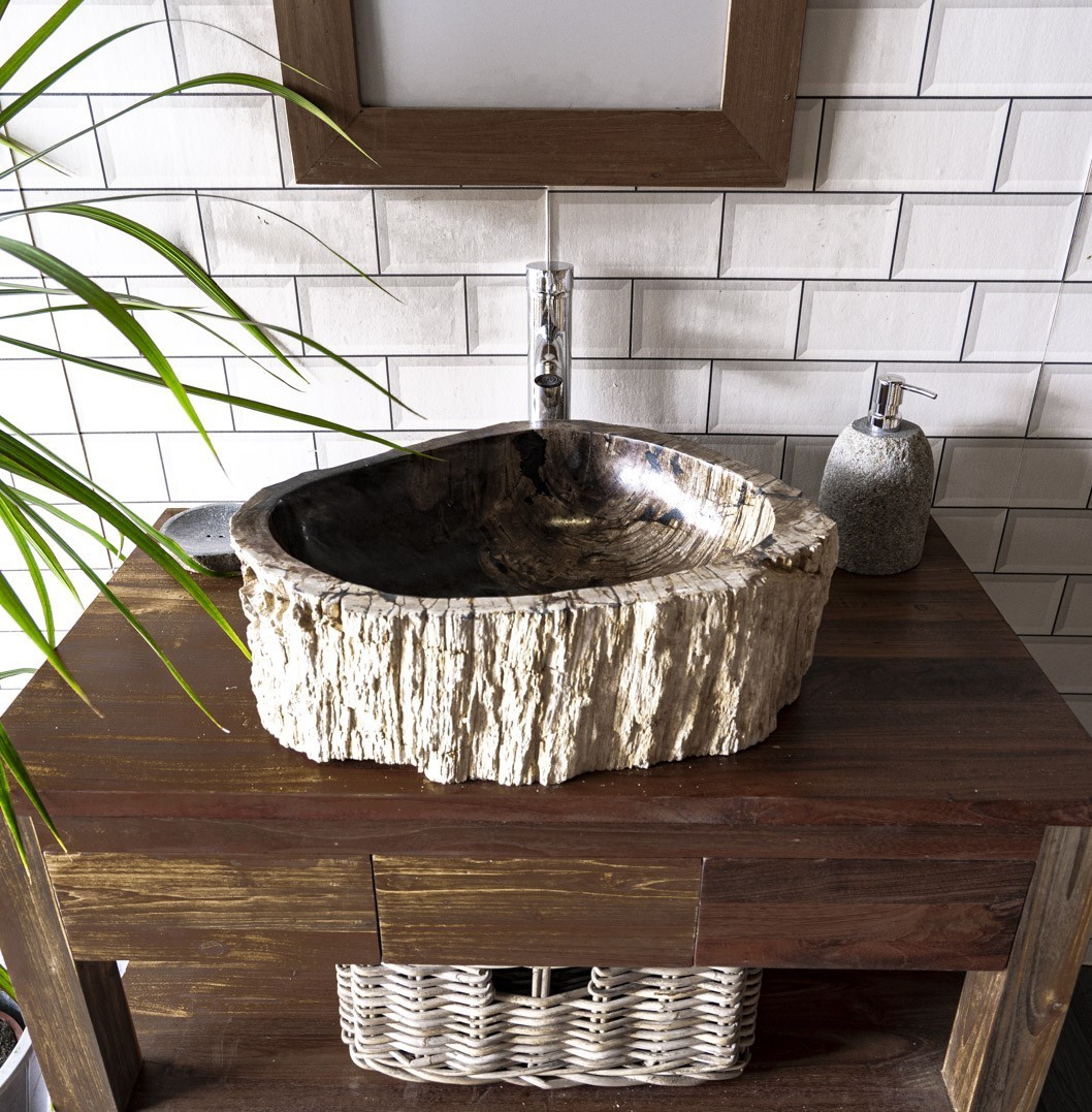 Petrified Wood Sink No. 107 - 51 x 43 x 15cm