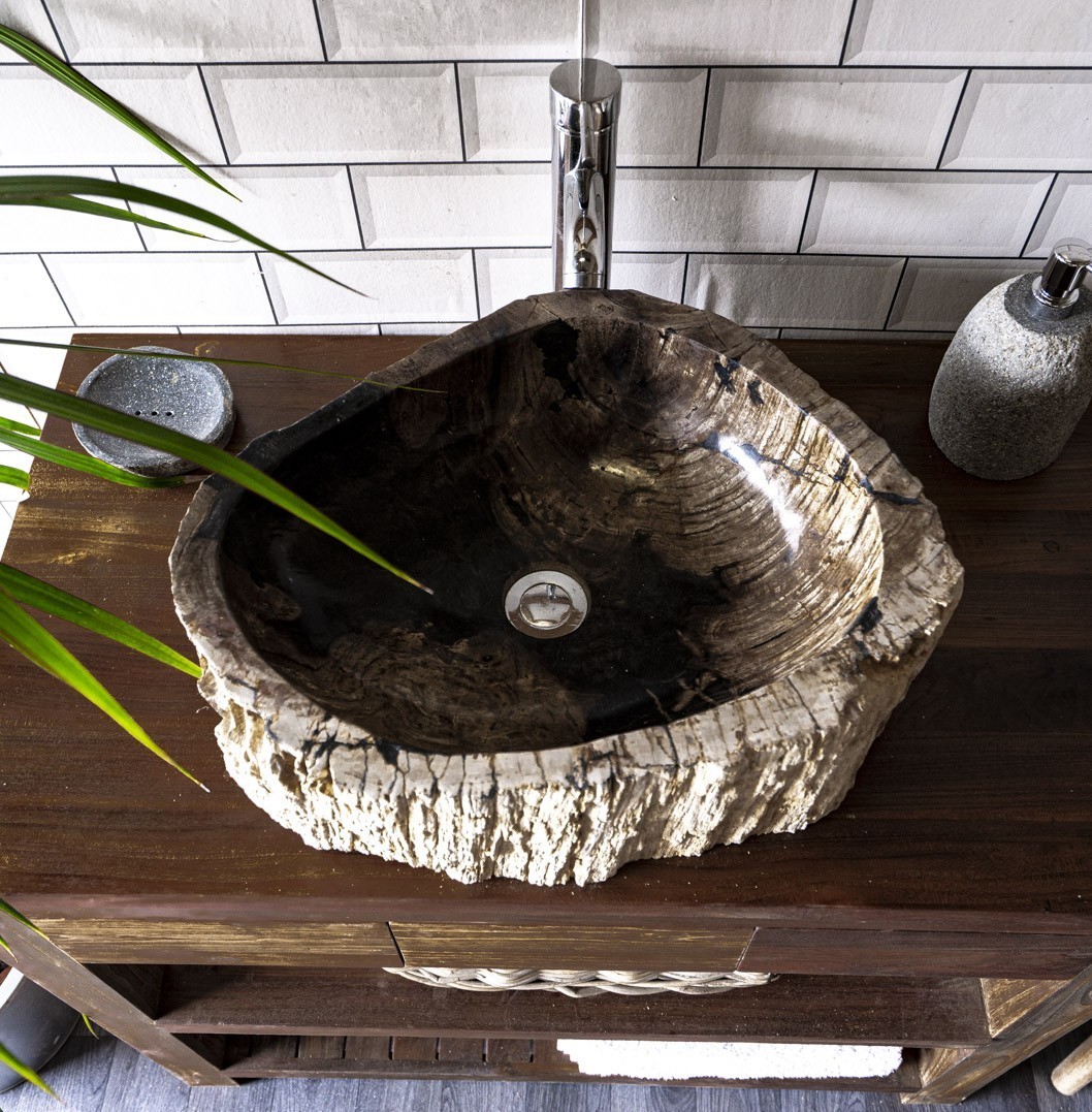 Petrified Wood Sink No. 107 - 51 x 43 x 15cm