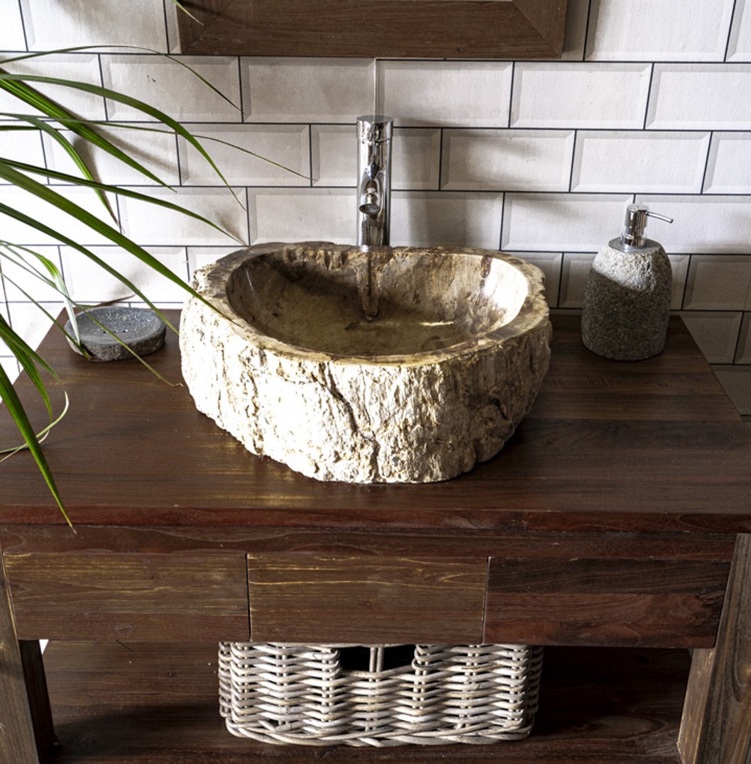 Petrified Wood Sink No. 112 - 46 x 40 x 15cm