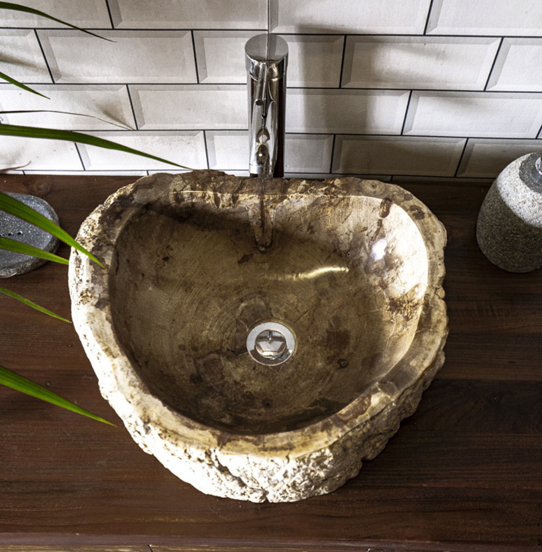 Petrified Wood Sink No. 112 - 46 x 40 x 15cm