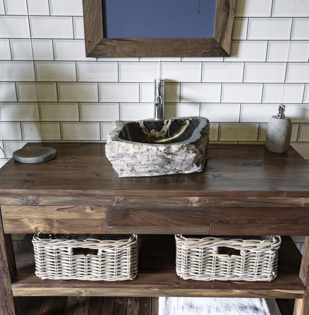 Petrified Wood Sink No. 101 - 39 x 39 x 15cm