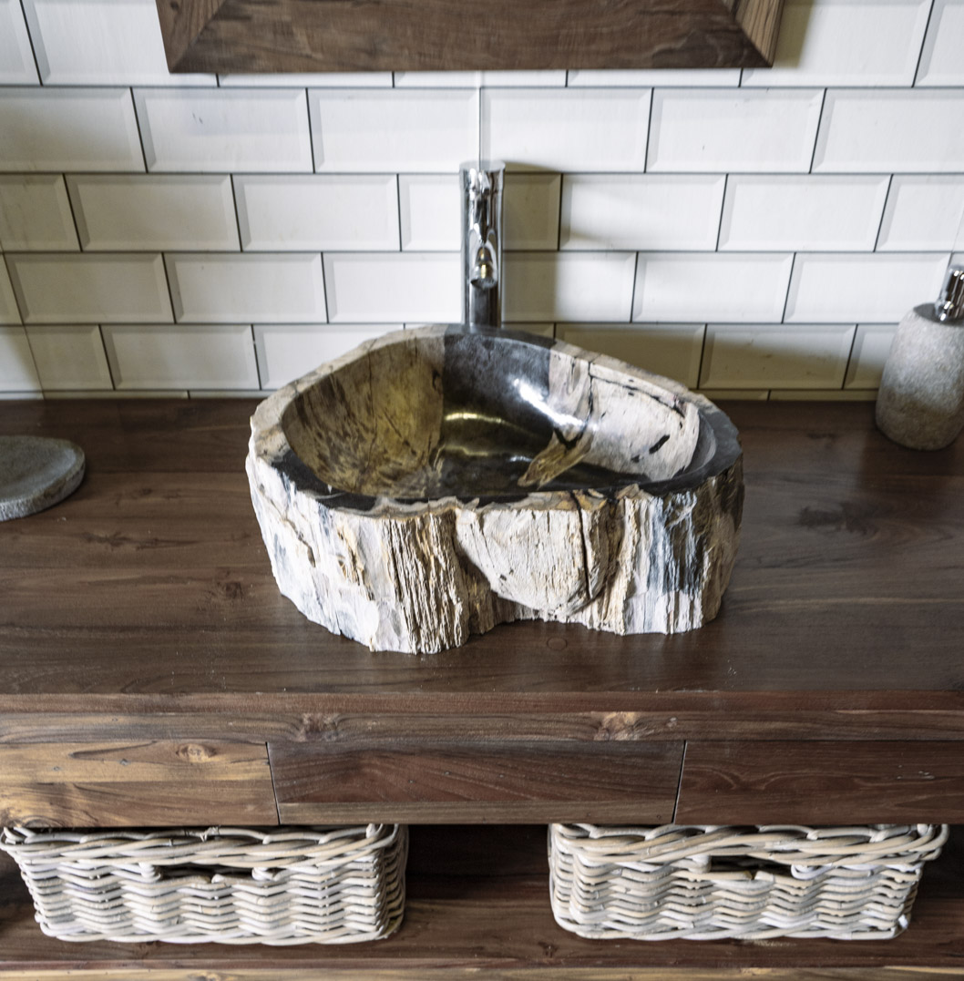 Petrified Wood Sink No. 103 - 44 x 37 x 15cm