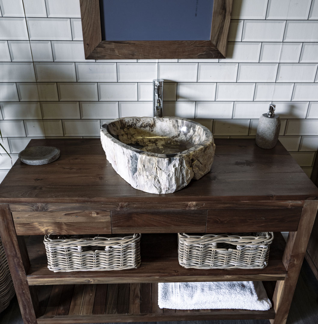 Petrified Wood Sink No. 107 - 47 x 41 x 15cm