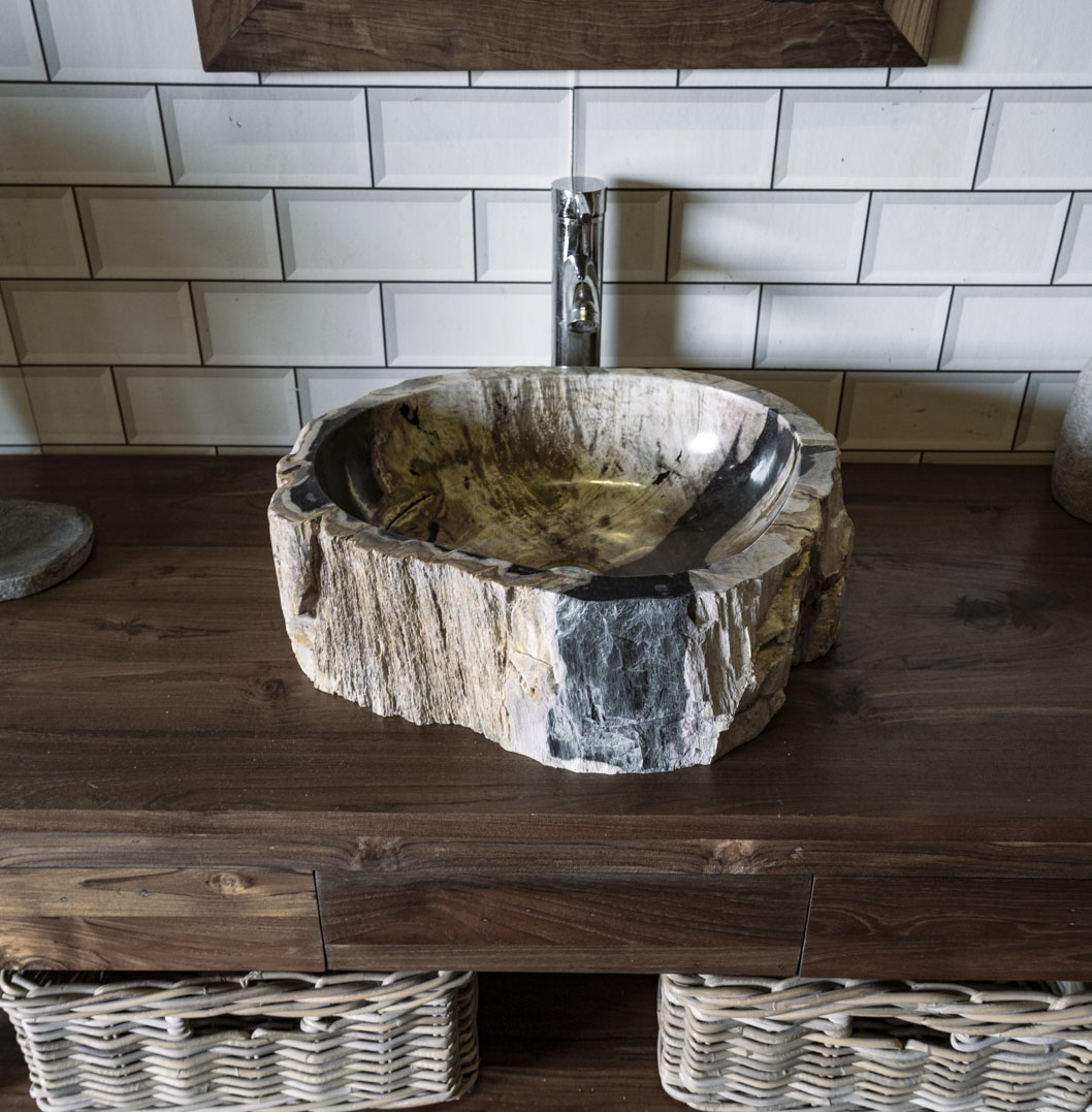 Petrified Wood Sink No. 110 - 47 x 38 x 15cm