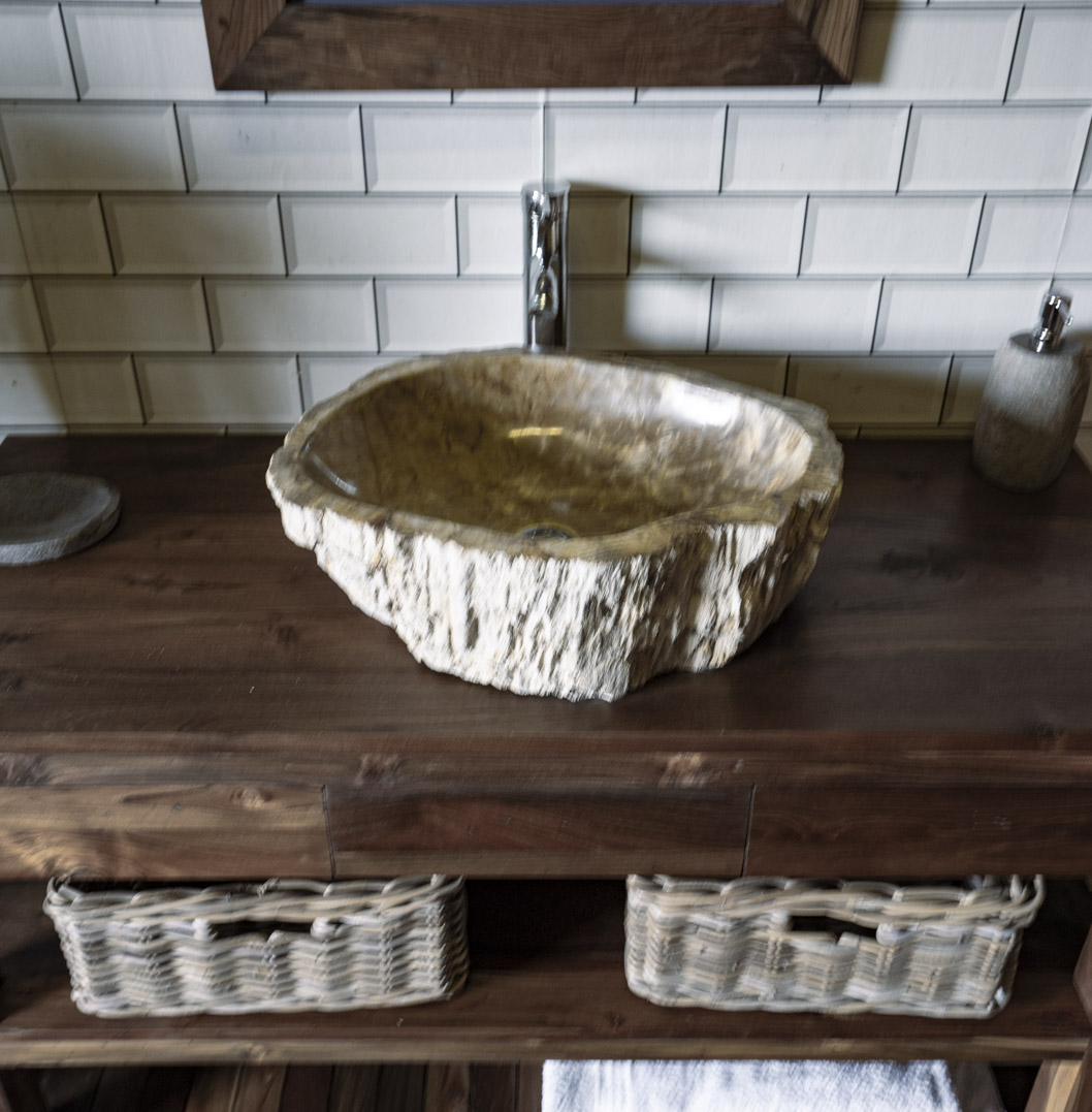 Petrified Wood Sink No. 113 - 50 x 40 x 15cm