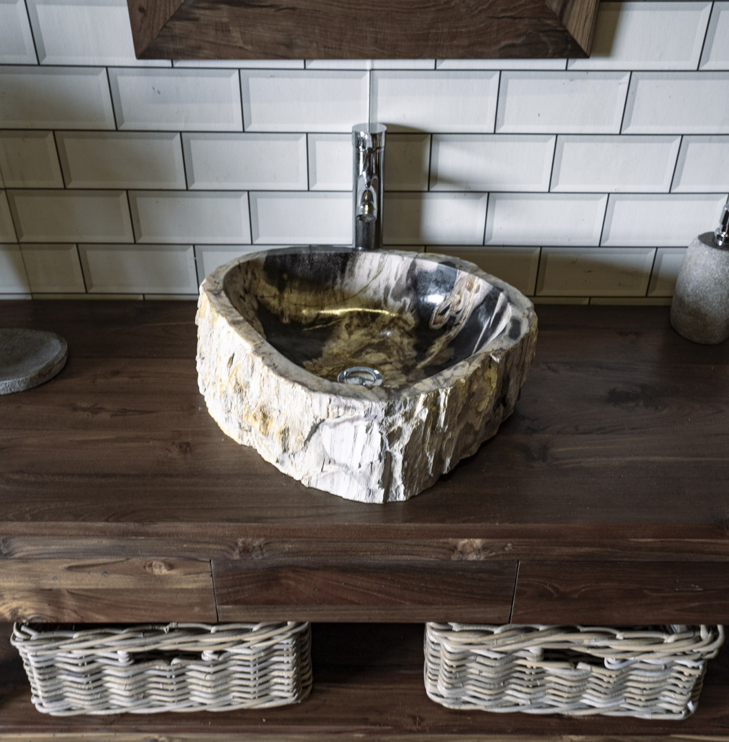 Petrified Wood Sink No. 114 - 44 x 40 x 15cm