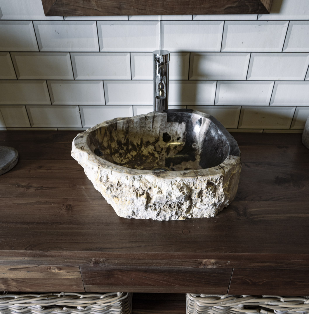 Petrified Wood Sink No. 115 - 42 x 33 x 15cm