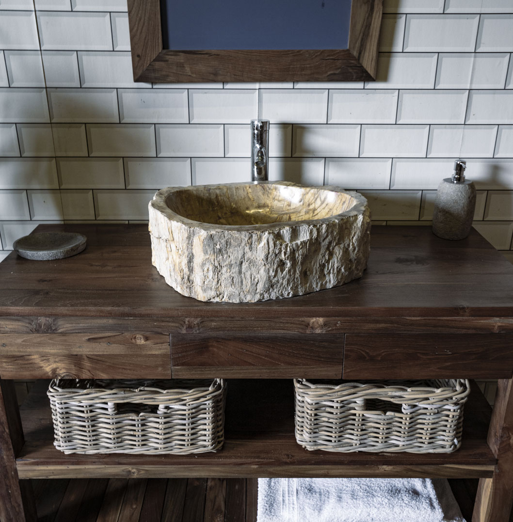 Petrified Wood Sink No. 116 - 53 x 40 x 15cm