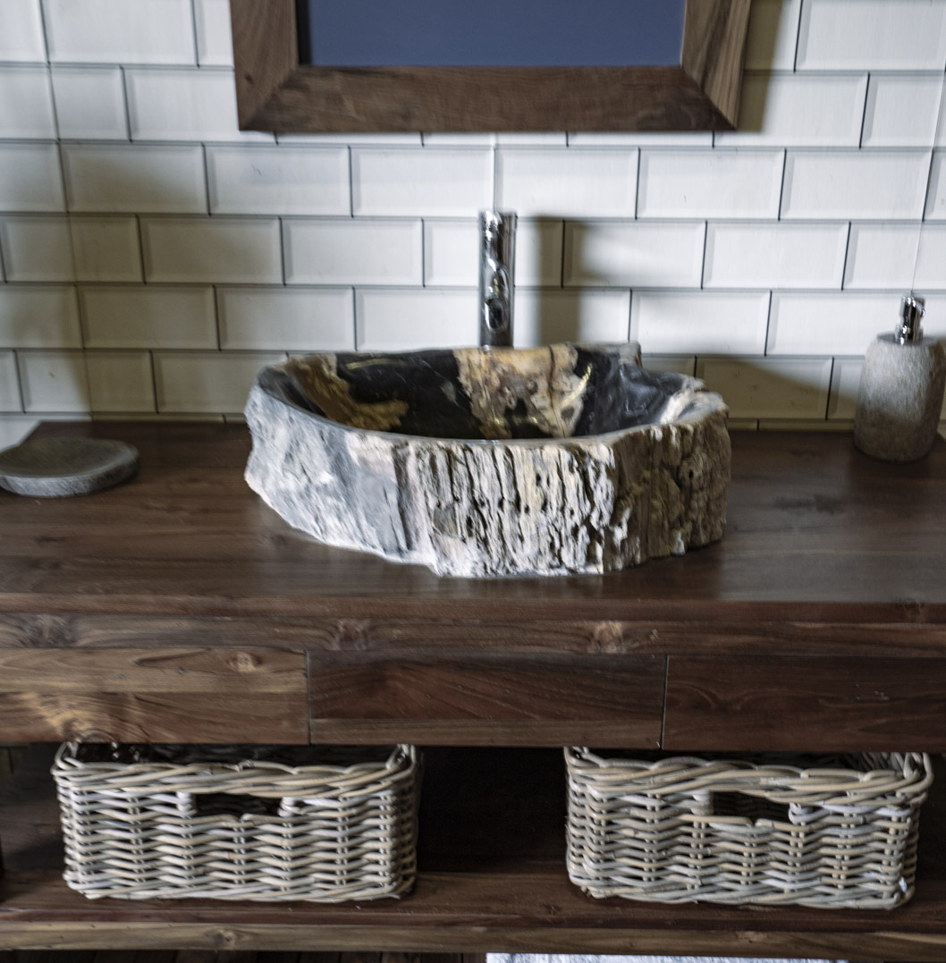 Petrified Wood Sink No. 117 - 53 x 40 x 15cm