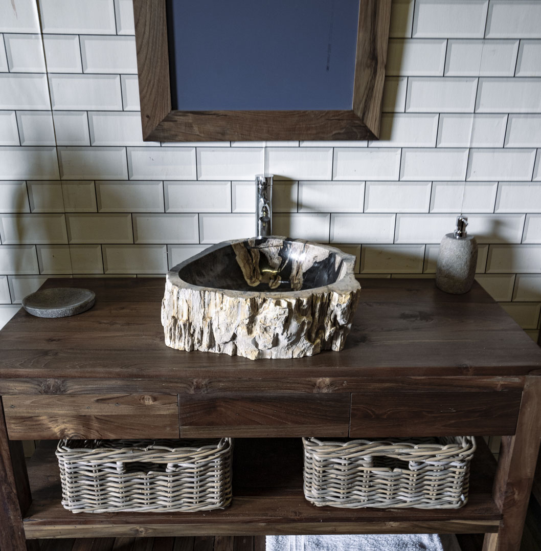 Petrified Wood Sink No. 122 - 48 x 40 x 15cm