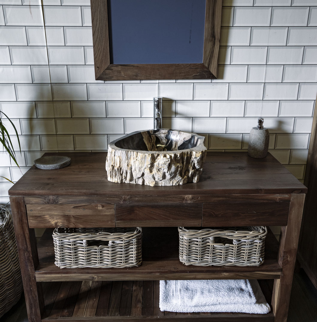 Petrified Wood Sink No. 120 - 45 x 44 x 15cm