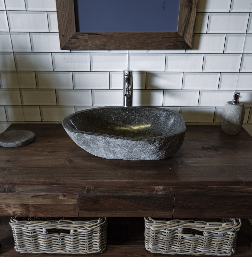 Natural Stone Sink No. A2. L- 50cm, W- 39cm, H- 15cm