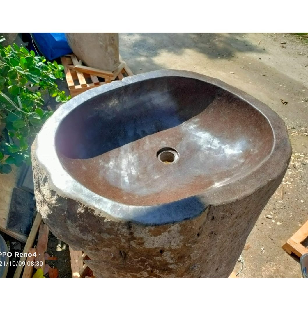 Natural River Stone Pedestal Sink 2 – 90 x 60cm.