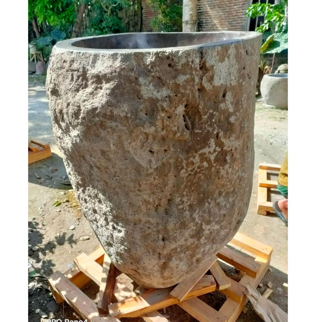 Natural River Stone Pedestal Sink 2 – 90 x 60cm.