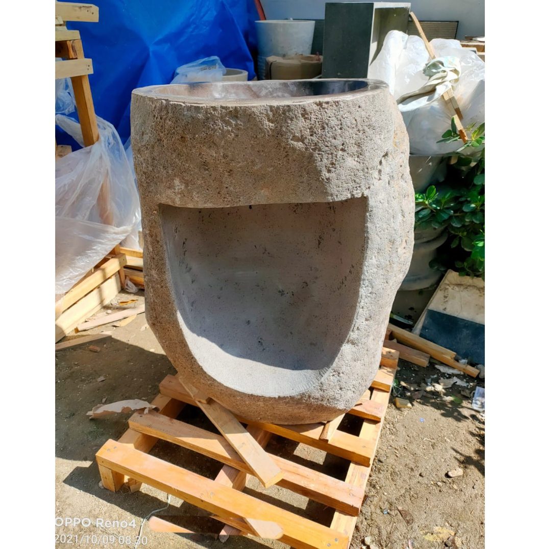 Natural River Stone Pedestal Sink 2 – 90 x 60cm.